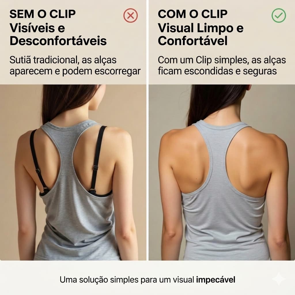 Kit 4 Unidades Clip para alça De Sutiã com Clips para junta Prende Esconde alças transforma sutiã Nadador