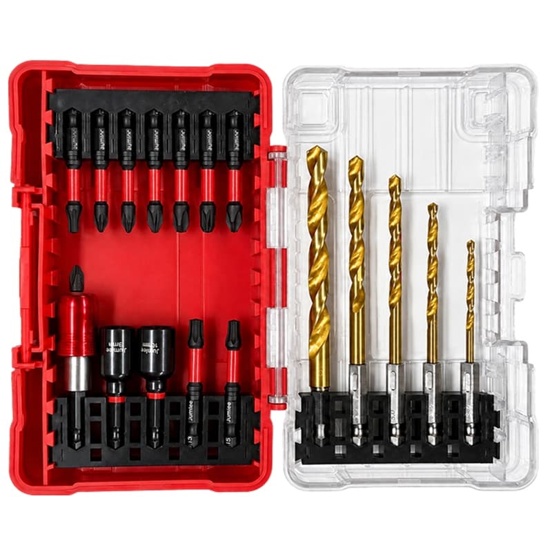 Kit Ferramentas 18 Peças Brocas Bits Magnéticos Soquetes Adaptador Encaixe 1/4" Para Parafusadeira