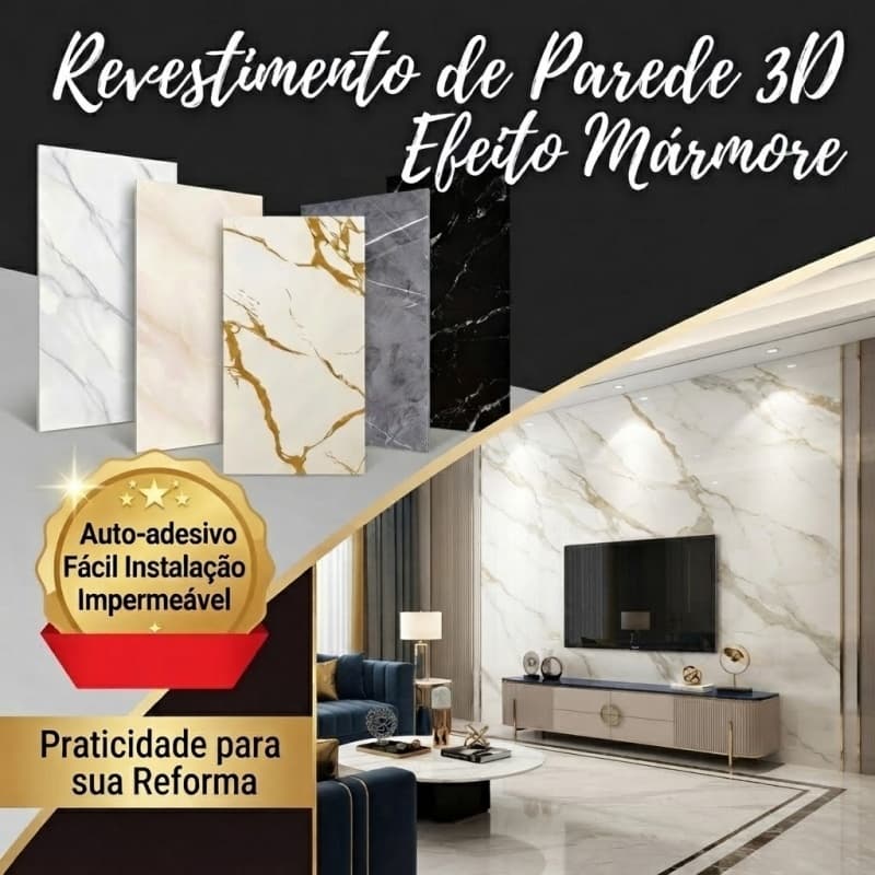 KIT 10 / 20 / 30 PEÇASPAINEL 3D AUTOCOLANTE - 60x30cmFÁCIL INSTALAÇÃO • ACABAMENTO PREMIUM