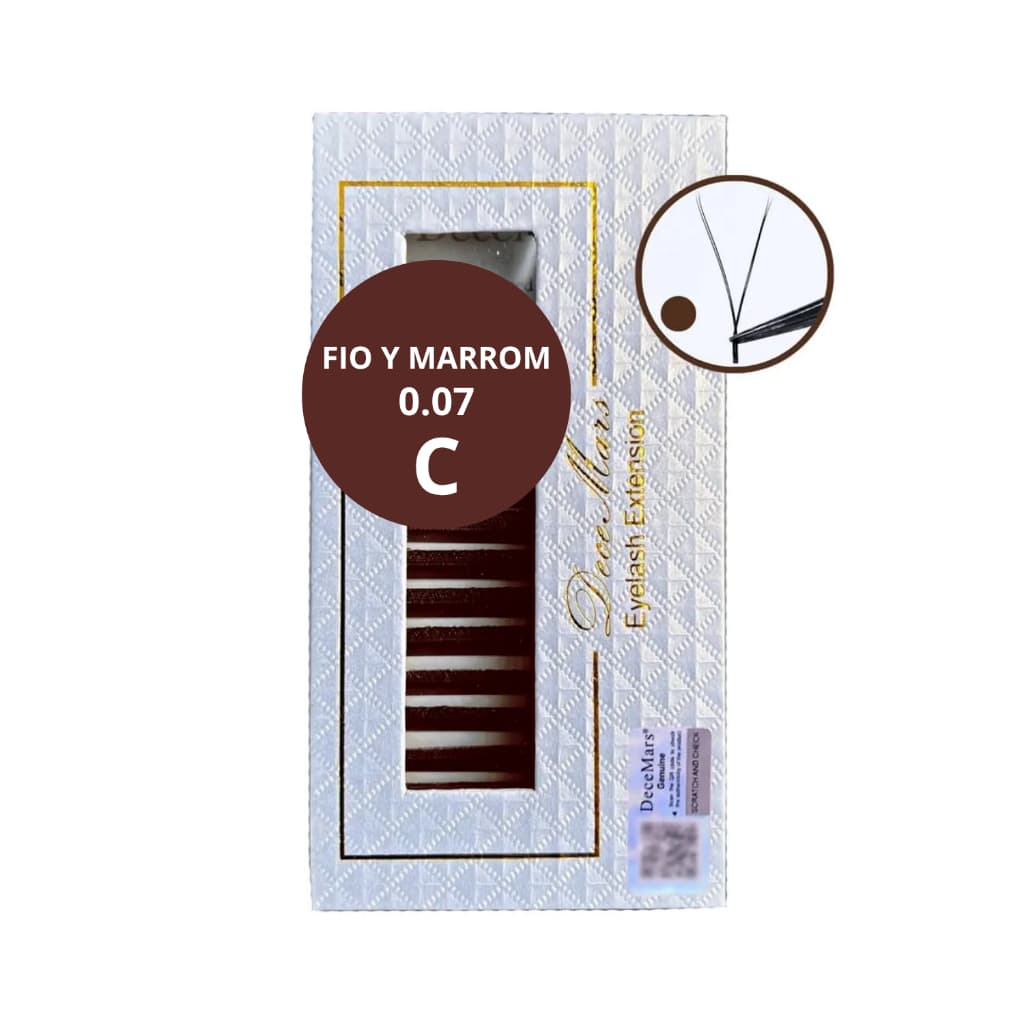 Cilios yy Decemars Marrom Volume Brasileiro 0.07 Curvatura C
