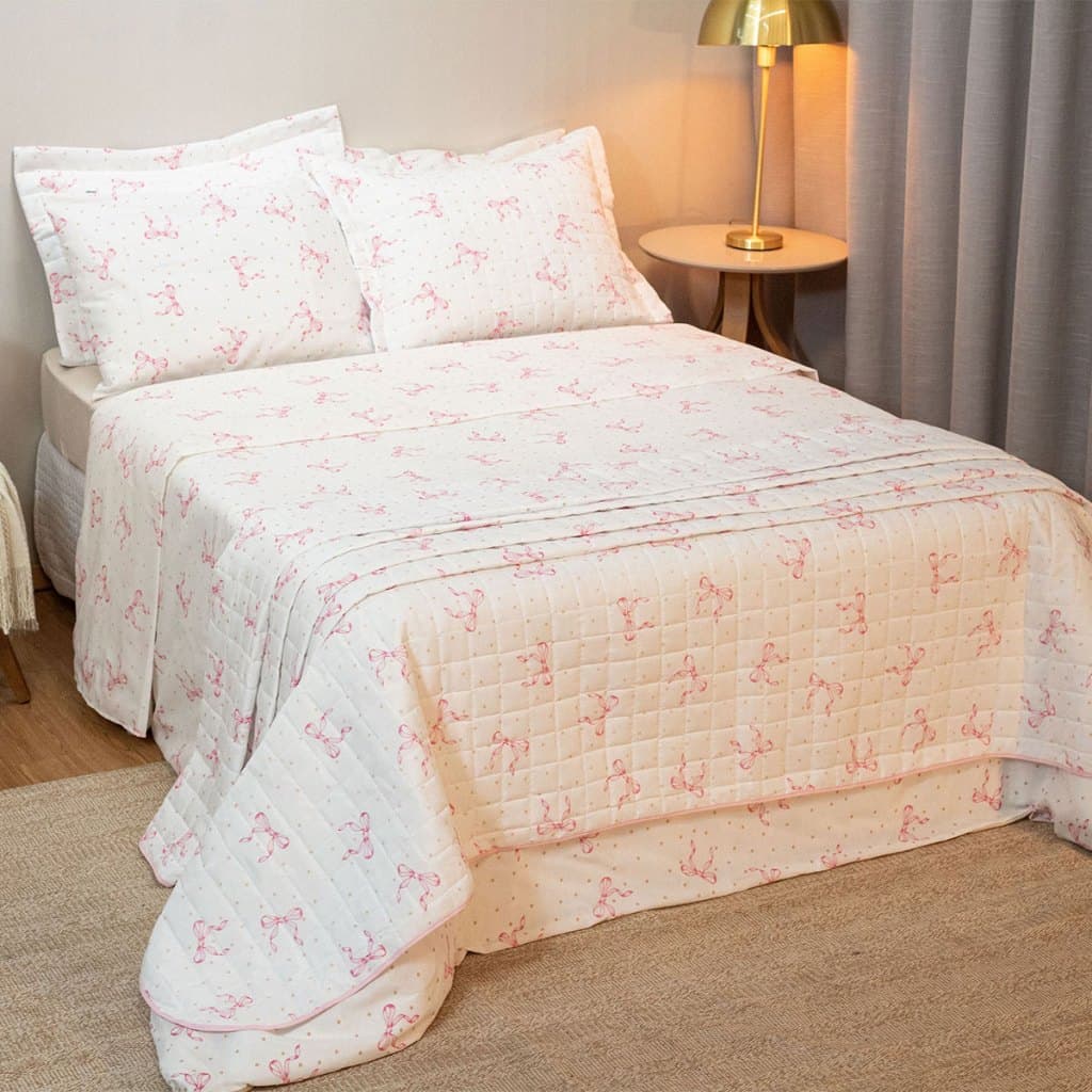 Cobre Leito Casal King Colcha de Cama Casal King 3pças Estampado