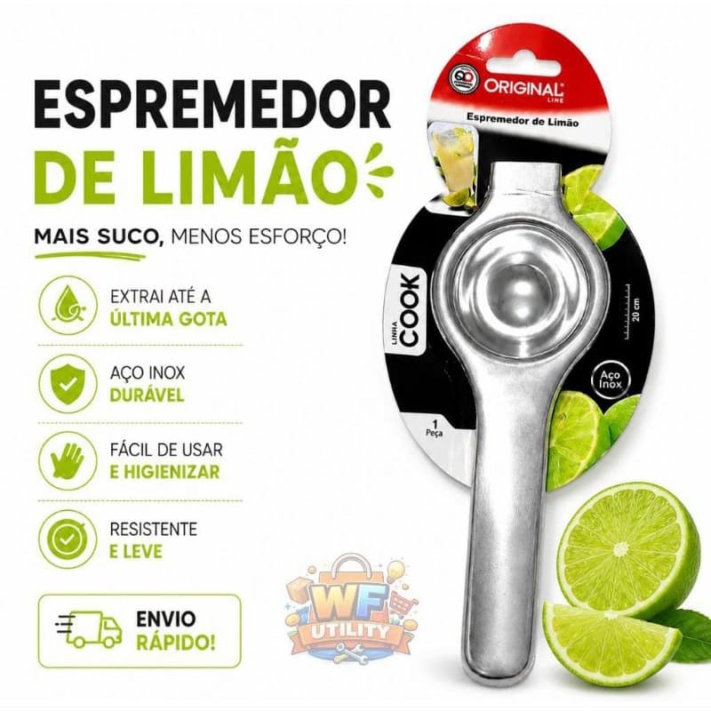 Espremedor de Limão Profissional em Aço Inox – Resistência e Praticidade!