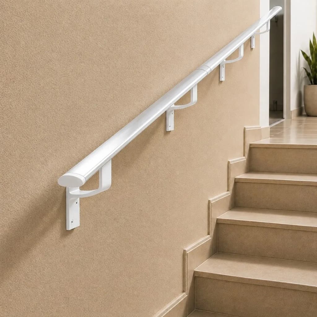 Corrimão de Alumínio 3,0 metros Tubo Chato Escada Parede Rampa Acesso