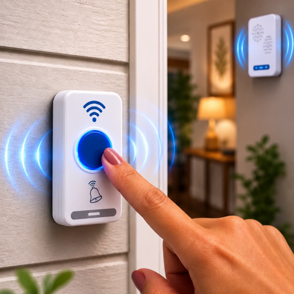 Campainha Digital Sem Fio Residencial Som Musica Wireless Alcance de 100mts