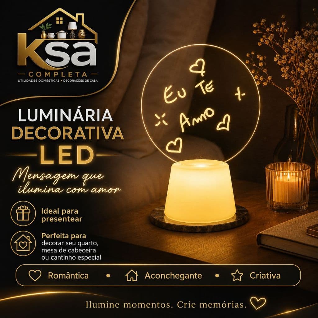 Luminaria Led Escrever De Caneta Lousa Quadro Mesa Anotacoes