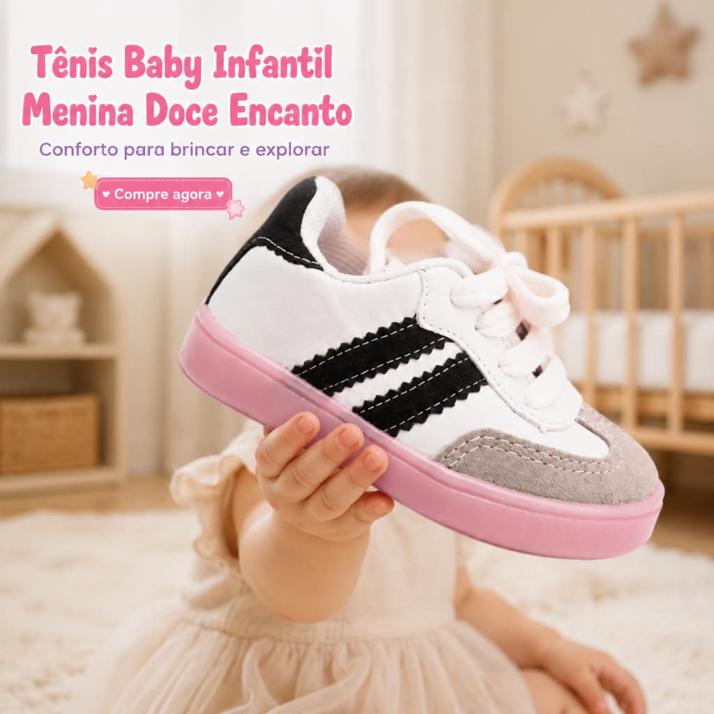 Tênis Baby Menina Escolar - Conforto e Charme 20 ao 35 – Mãe, garanta já o Sambinha do seu bebê!