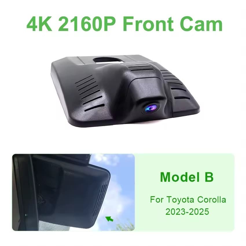 Dash Cam Câmera Veicular DVR 4K 2160P Plug & Play para Toyota Corolla Modelo B (2023 a 2025) - Conexão Wi-Fi, Visão Notu