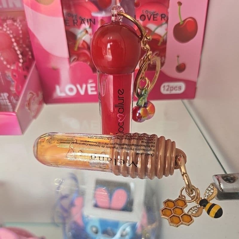 Kit Chaveiro Gloss Labial Mel + Batom Líquido Mocallure