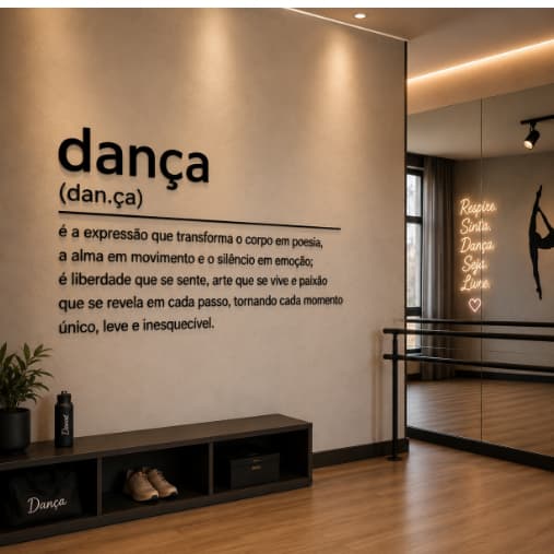Decoração de Parede – Frase Dança em MDF | 1 Metro