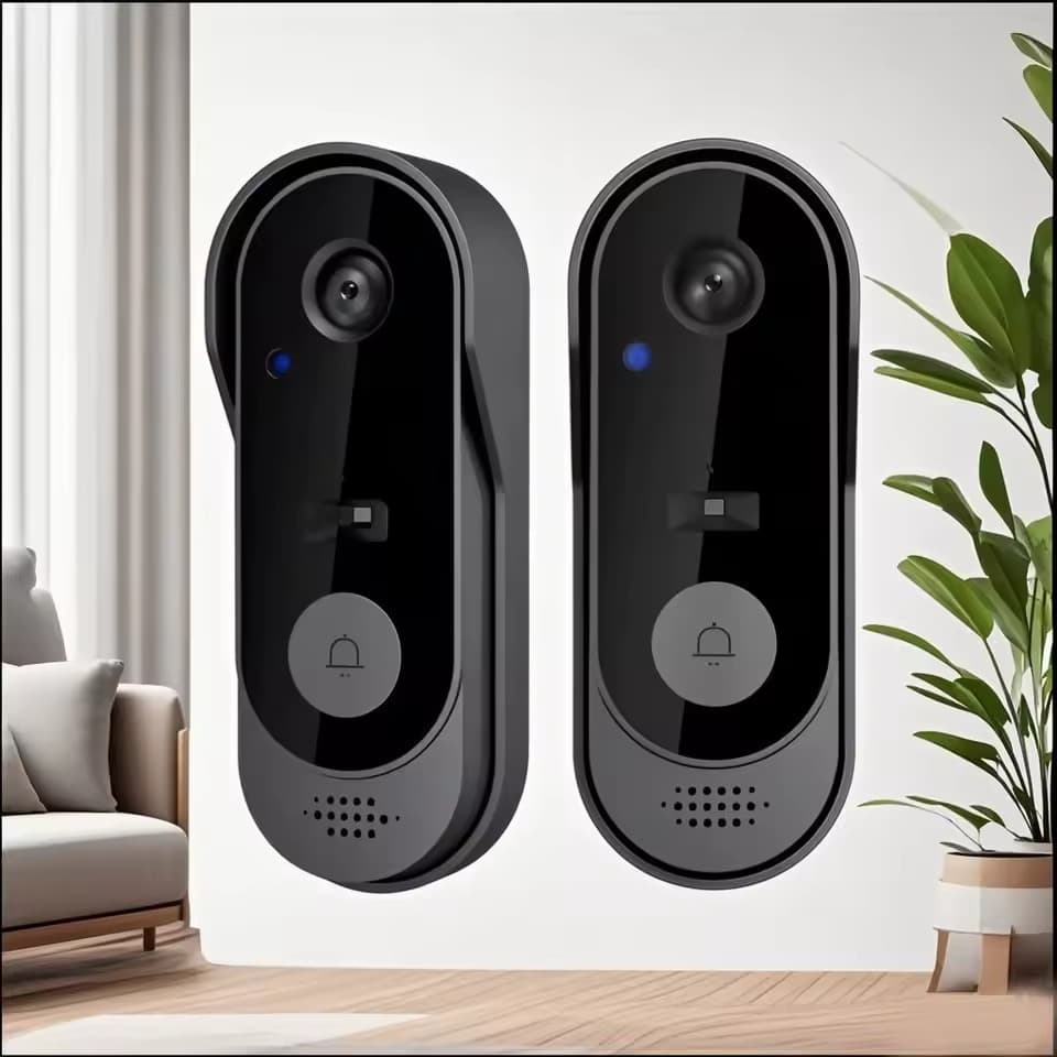 Campainha Inteligente com Câmera Sem Fio Tuya Wi-Fi HD (Vídeo Porteiro, Visão Noturna IR e Buzina Chime Interna)