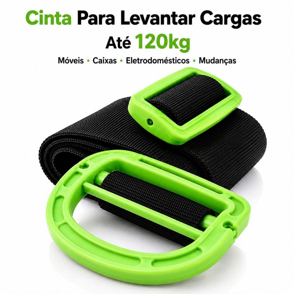 Cinta Para Levantar Cargas Até 120kg Carregar Móveis Caixas Eletrodomésticos Mudança