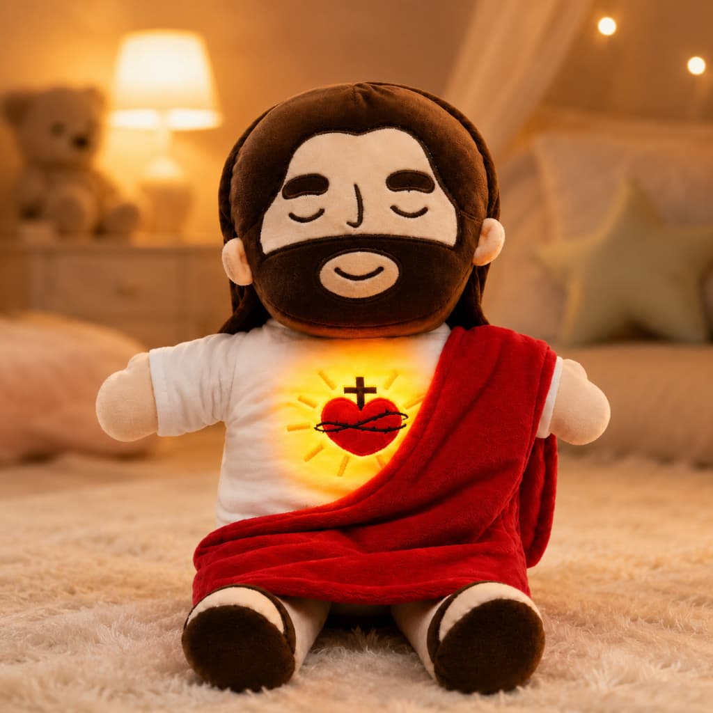 Pelúcia Jesus Respira Relaxante com Luz e Música
