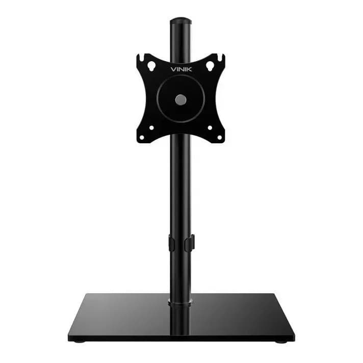 Suporte Monitor Vinik SM420C VESA 75X75 100X100 14" a 32" Inclinável 360° Preto Base vidro Até 20KGs