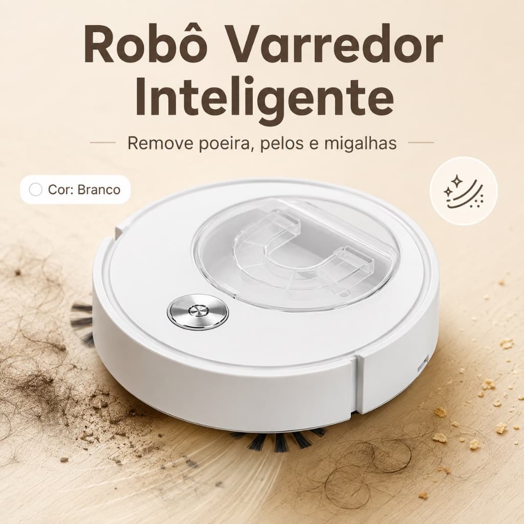 Robô Aspirador Varredor Automático Compacto 23,5cm Sucção até 2999Pa para Poeira, Pelos e Migalhas