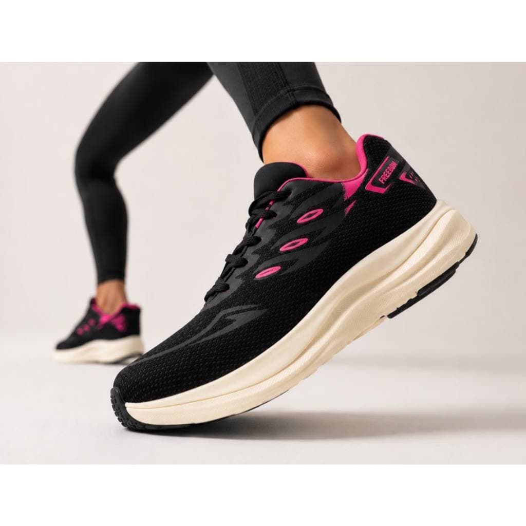 Tênis Freedom Feminino Esportivo Estiloso Confortável Sola alta Leve Academia Caminhada Corrida
