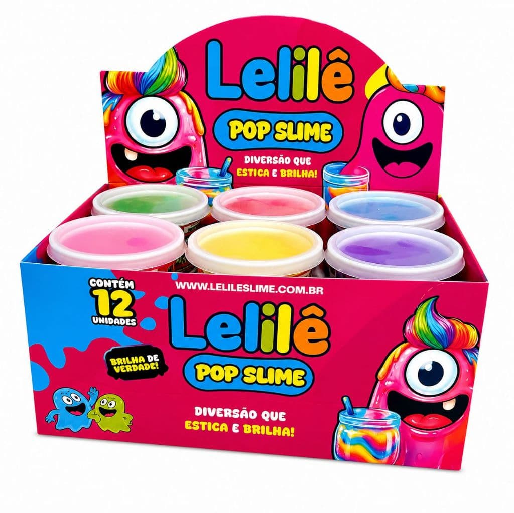 Slime LELILE POP 125G - 4 CAIXAS COM 12 UNIDADES PROMOÇÃO