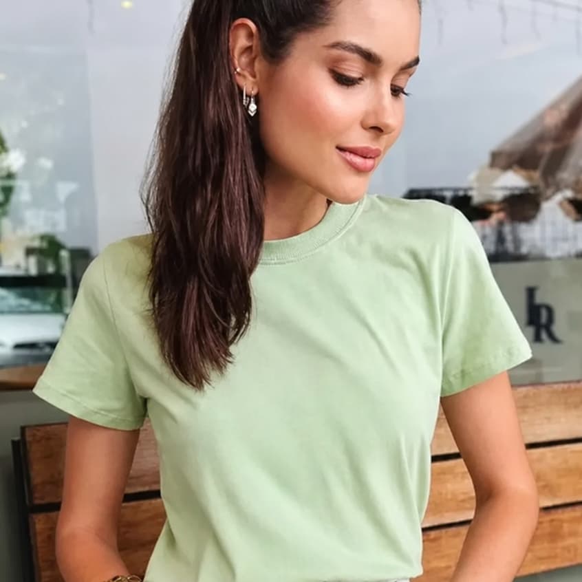 Blusa Tshirt Camiseta Gola Lisa Basica