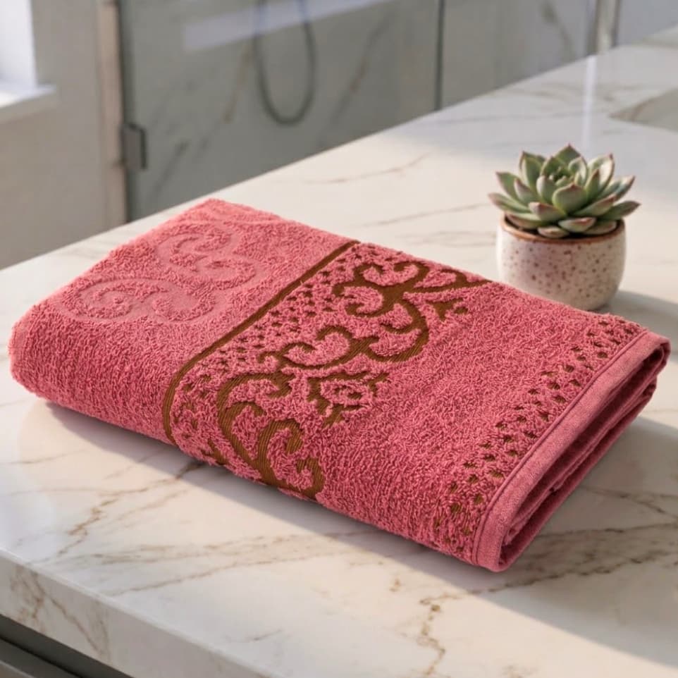 Toalha de Banho Magestic Jacquard  100% Algodão Macia Premium 75x130 Alta Absorção Felpuda Dia das Maes