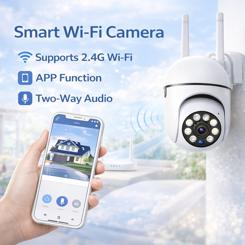 Câmera de Segurança A7 360° Sem Fio WiFi para Monitoramento Remoto Residencial