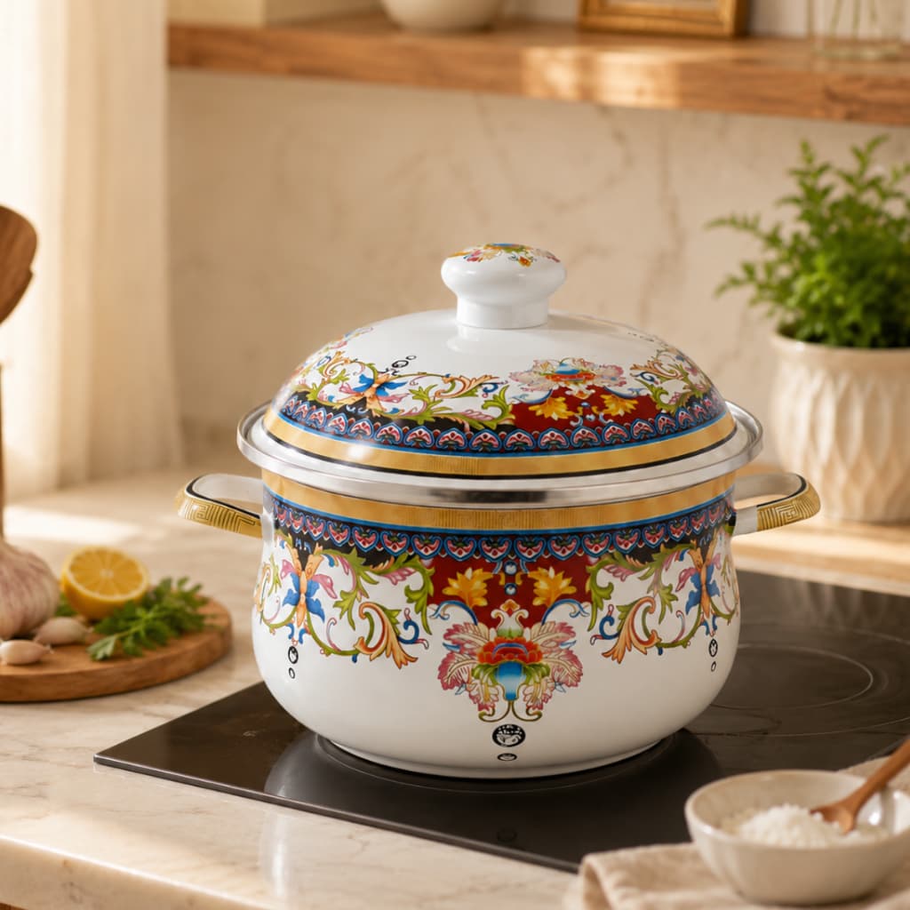 Panela Esmaltada Com Tampa N° 22 A5 Importadora Sopa Cozinha