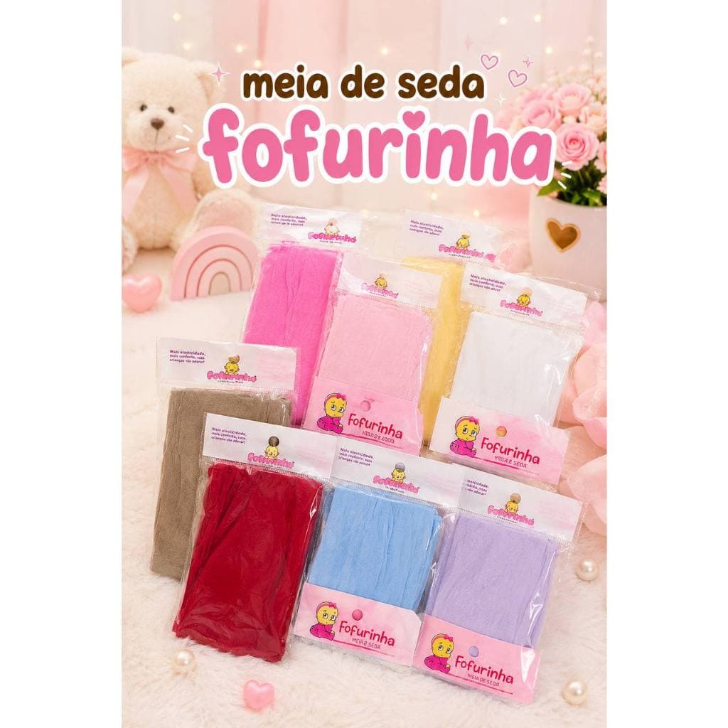 Meia de Seda Fofurinha para Laços e Faixinhas de Bebê Super Macia  Alta Qualidade  Diversas Cores Unidades