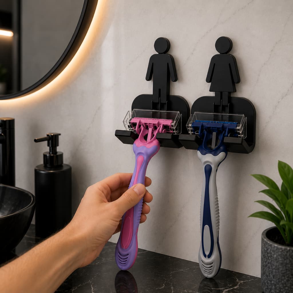 SUPORTE PARA LAMINA BARBEAR CASAL FITA 3M INCLUSA - ORGANIZADOR MASCULINO FEMININO BANHEIRO