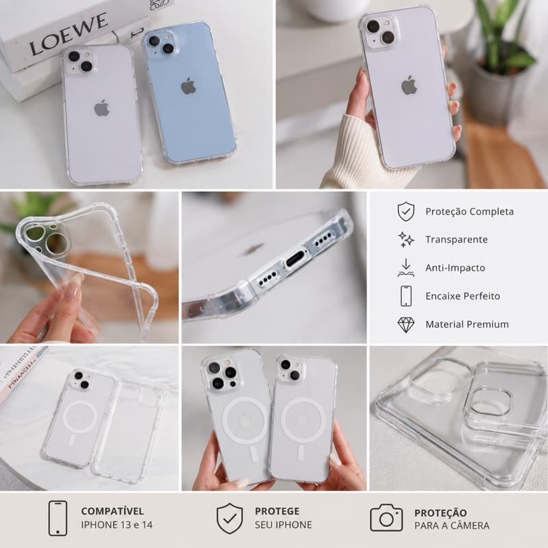 Capinha Capa  transparente Super Resistente iPhone 13