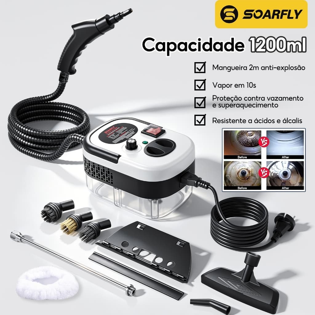 Limpador A Vapor De Alta Temperatura 2500w Com AcessóRios E PressãO Limpeza MóVel Multifuncional Cozinha Handheld St