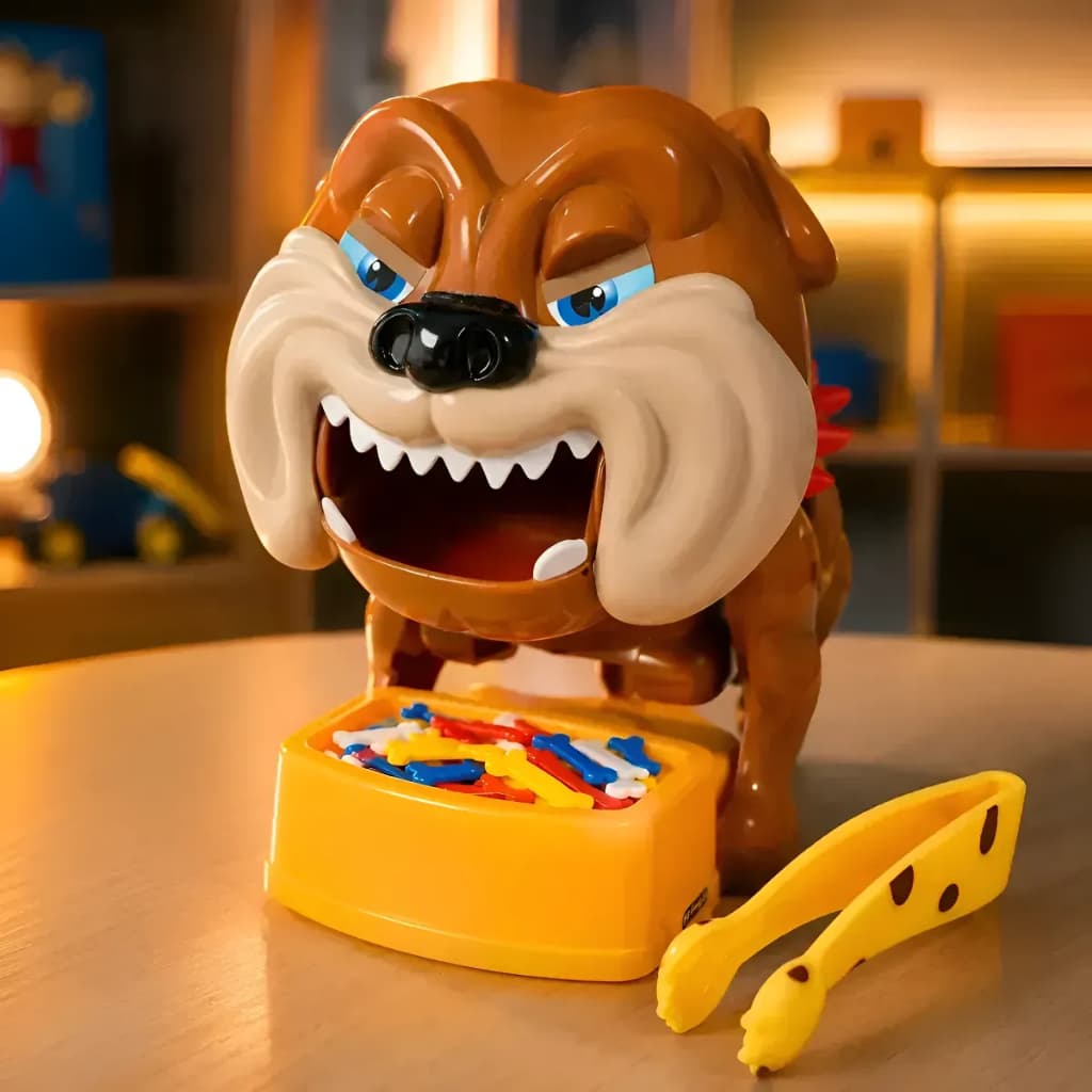 Jogo Interativo Cachorro Buldogue Pegando Pega Osso Bad Dog Cachorro Bravo Morde Surpresa