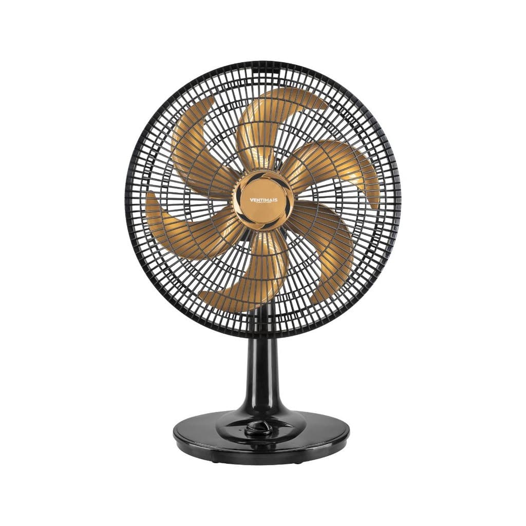 Ventilador de Mesa 40cm 3 Velocidades 6 Pás Aerodinâmicas - Bronze/Preto Ventimais
