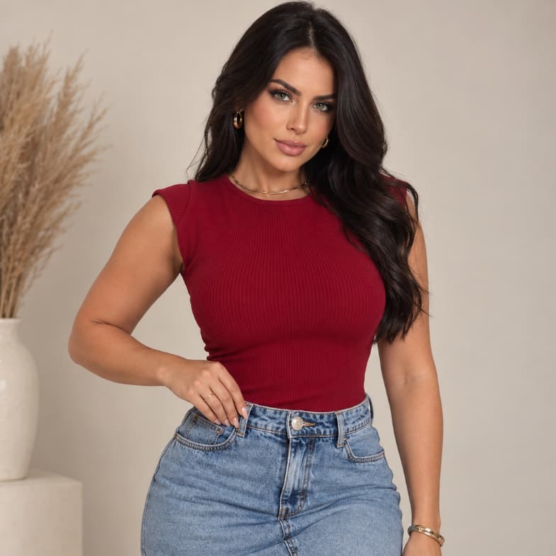 Body Manga Curta Sem Decote Anaruga Premium Estiloso Feminino Slim Versátil