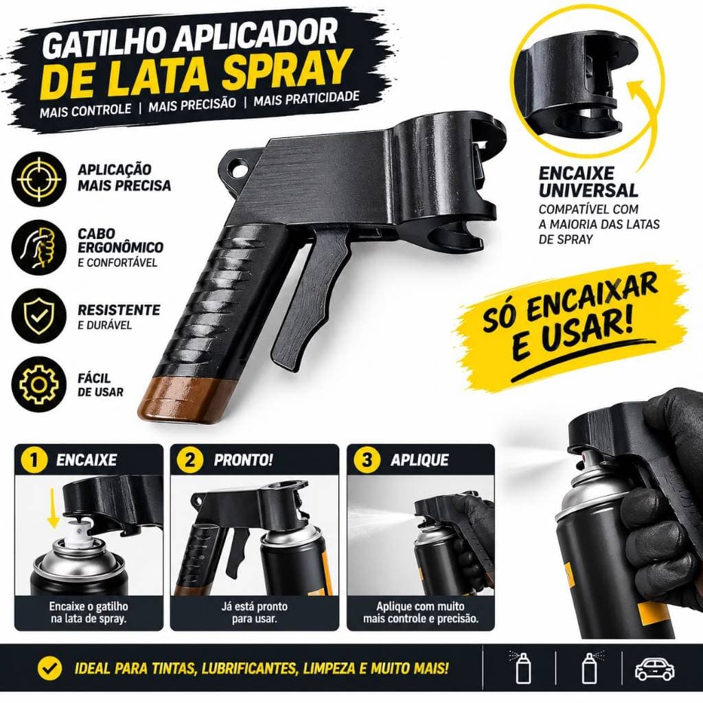 Gatilho Alça De Pintura Em Spray,Pistola Aplicadora Com Gatilho Para Latas Spray Com Adaptador Tinta Aerosol Universal