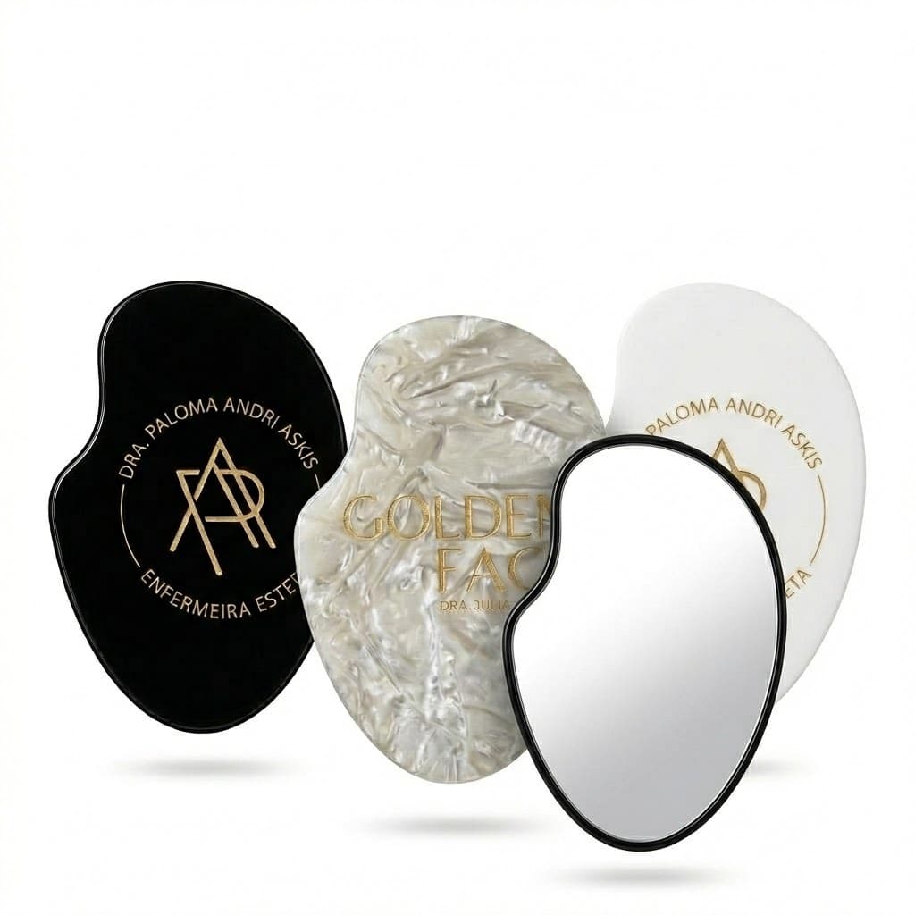 Kit Espelhos De Bolsa em Acrílico Personalizado 8cm Beleza Maquiagem Mimo Presente