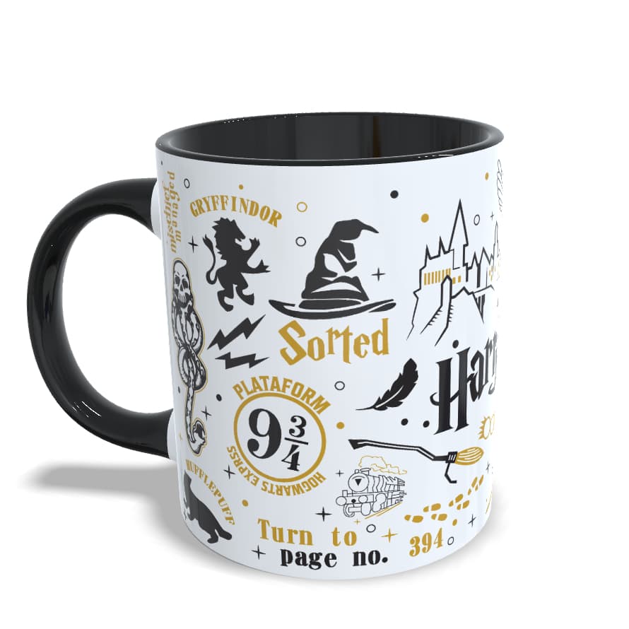 Caneca Harry Potter 325ml – Presente para Fã do Bruxinho | Porcelana ou Plástico Premium Personalizada