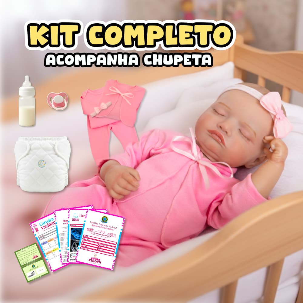 Bebê Boneca Reborn Rosali Siliconada Realista Pode dar Banho Em Promoção