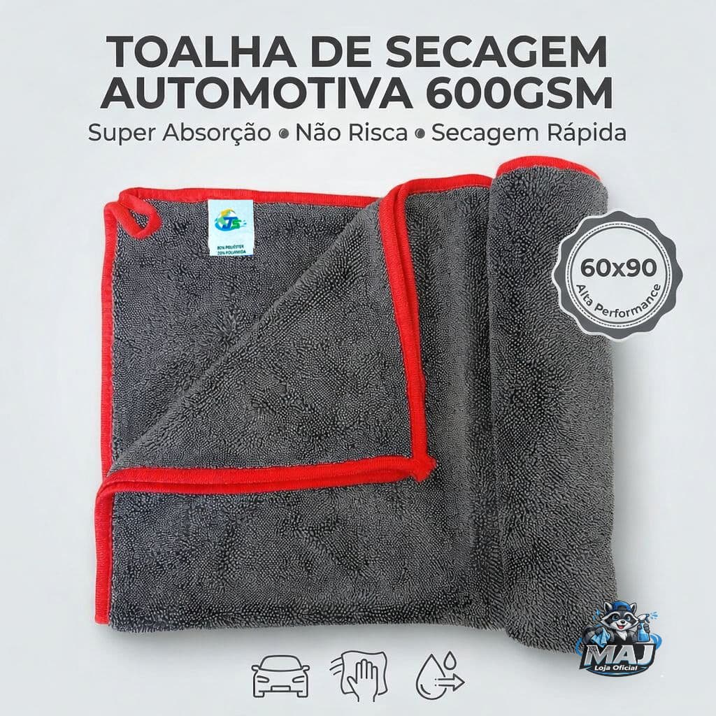Toalha de Secagem 600gsm  Para Secar o Carro Moto Caminhão Van Sem Riscar Sem Arranha