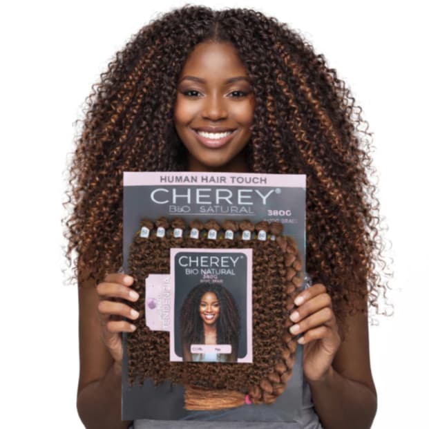 Cabelo Bio Natural Cacheado Cherey Tendencia 60cm 380g + Trança Jumbo