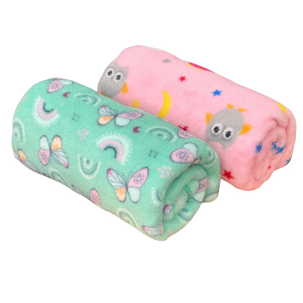 2 Manta Mantinha Pet Cobertor/Coberta Microfibra Soft Estampado/Quente/Cachorro/Gato 70x95cm