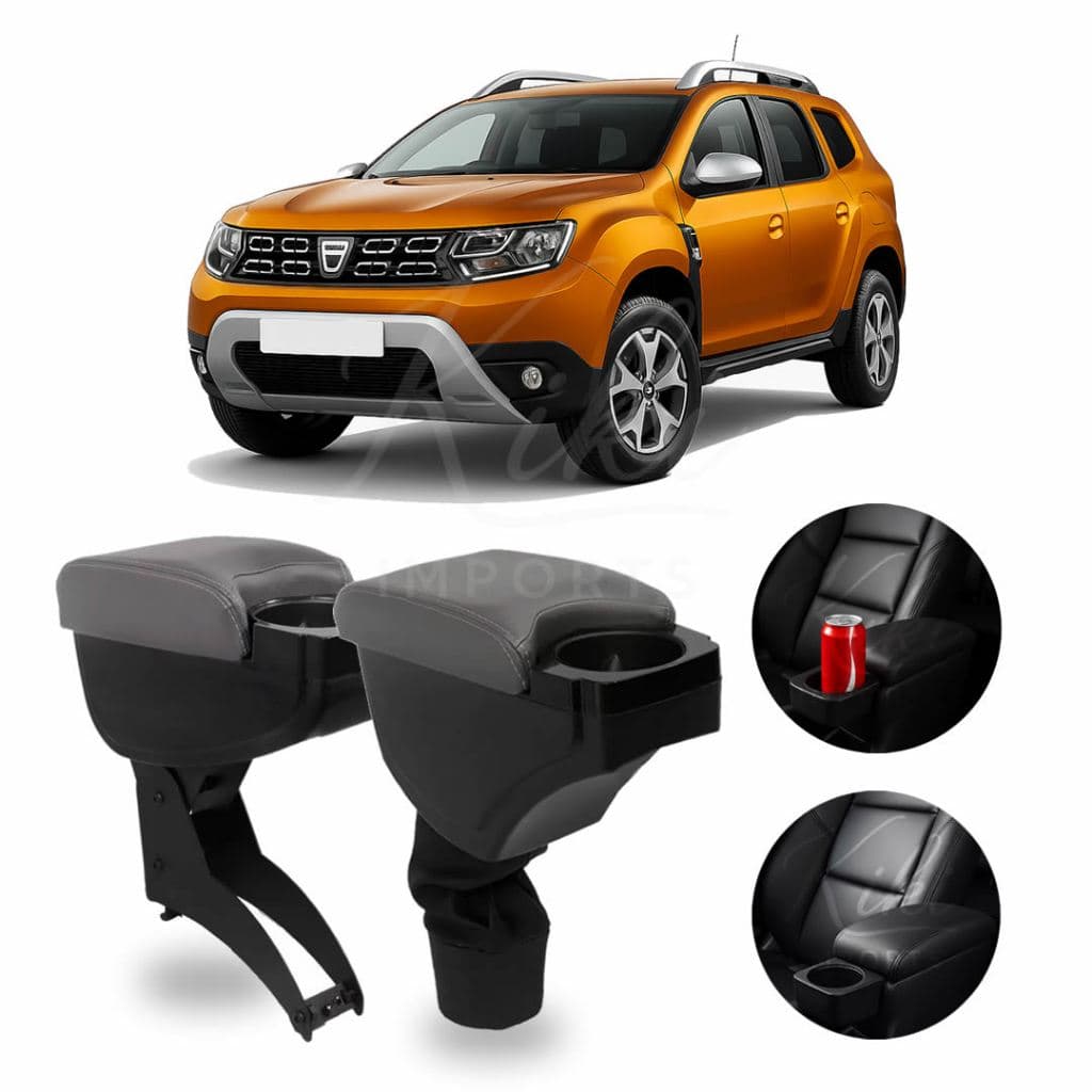 Apoio de Braço Encosto Duster e Oroch 2011 a 2023 Console Central C/ Porta Copos e Porta Objetos
