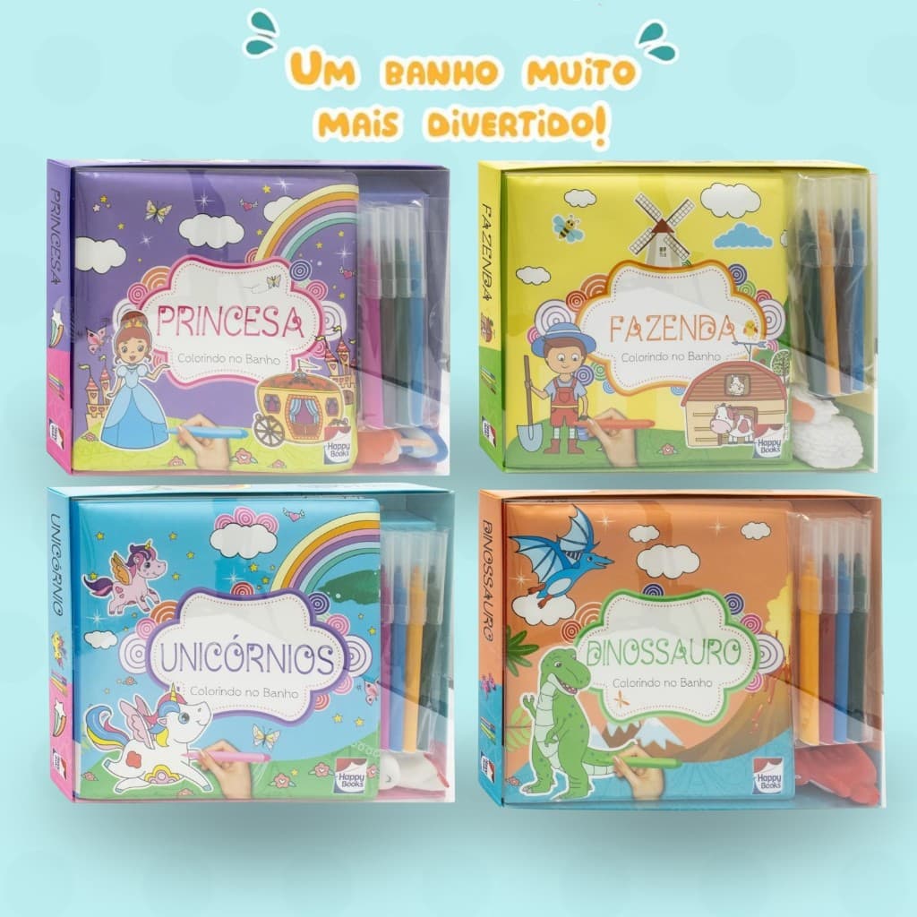 Livro Infantil Colorindo no Banho - Happy Books