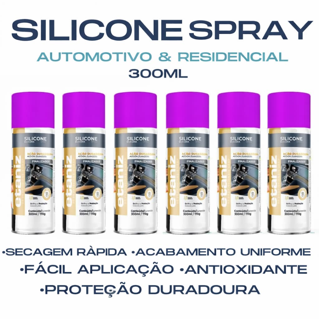 6 ou 3 unidades Silicone Spray 300ml Finalizador Automotivo Original ou Perfumado fragrâncias
