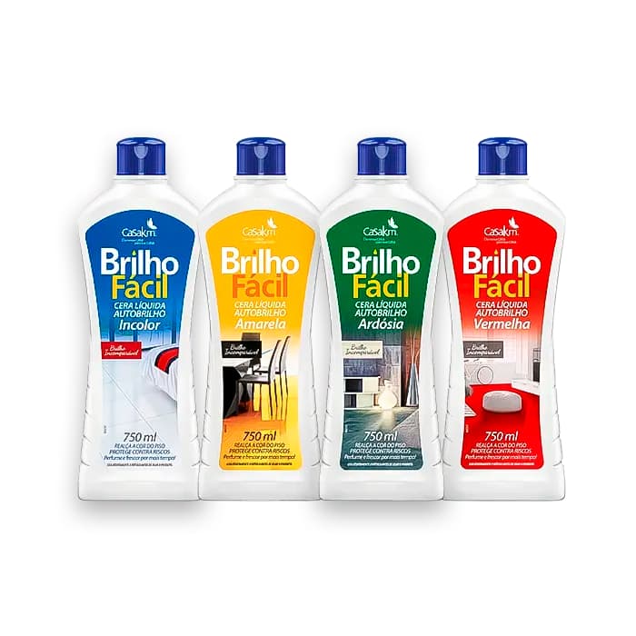Cera Liquida Brilho Fácil Auto Brilho - Incolor, Ardósia, Vermelha, Amarela