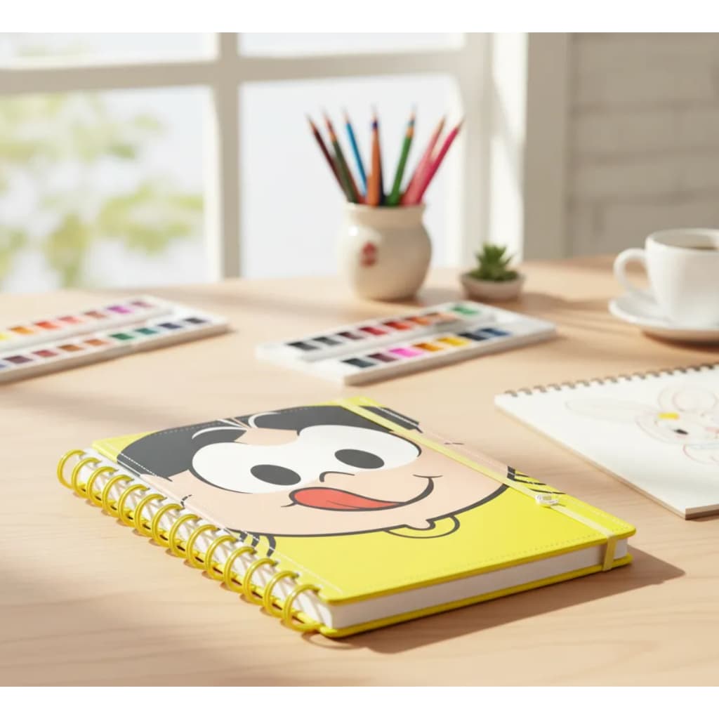 Caderno Inteligente Grande Magali Amarelo 80 Folhas Amarelo Edição Especial 50 Anos Turma da Mônica