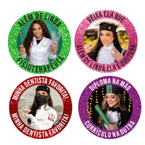 Adesivos Personalizados Formatura - Cartela com 24 unidades