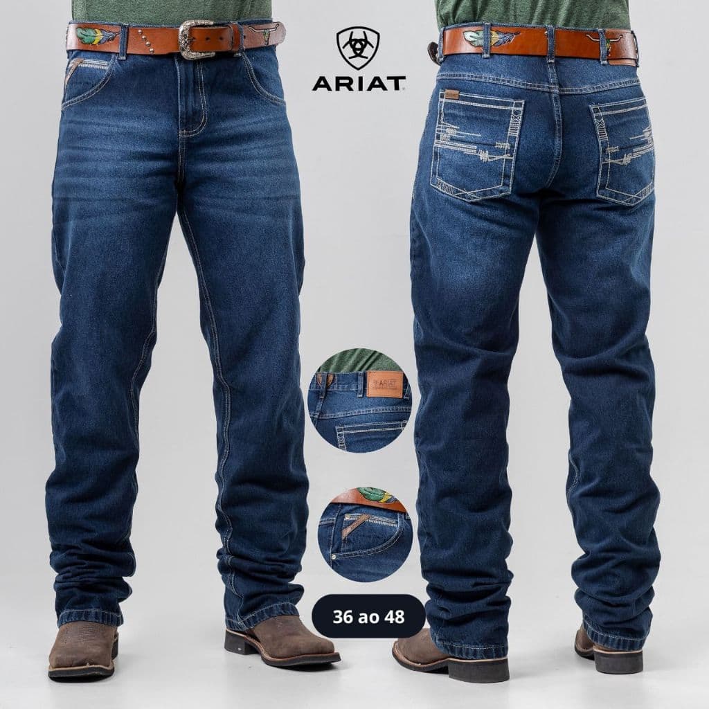 Calça Country Masculina King Farm Jeans Premium 100% Algodão –Corte Tradicional Peão Rodeio 36 ao 48