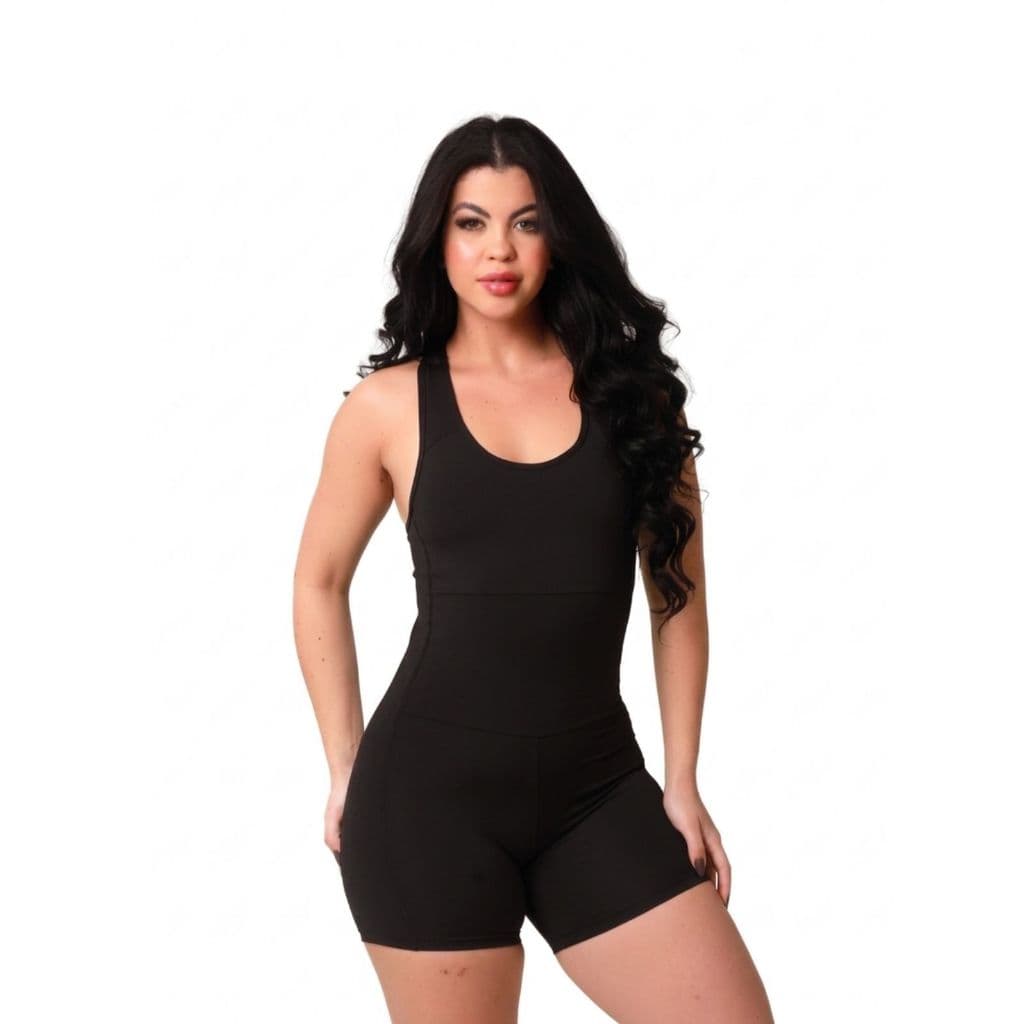 Macaquinho Fitness Academia Básico com Abertura nas Costas Cruzado Roupa Academia Treino Fit Suplex