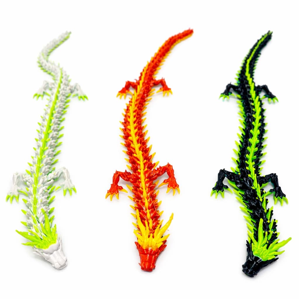 kit  BRINQUEDO Dragão Articulado  vermelho Fogo Sensorial Divertido Autismo Anti Estresse Decoração