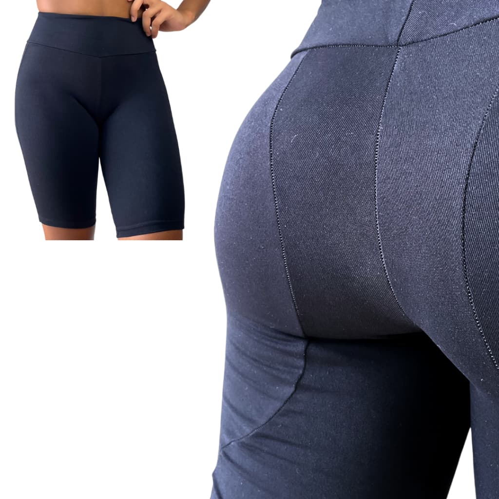 Bermuda Feminina Recorte Academia Cintura Alta Fitness Shorts Treino Compressão Ginástica Esportivo Feminino Ciclista
