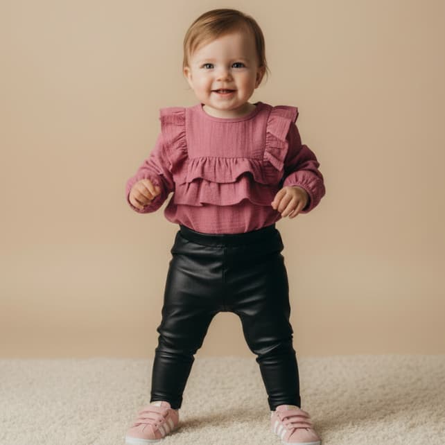 Legging Bebê Cirrê Preta Luxo - Estilo Blogueirinha Confortável