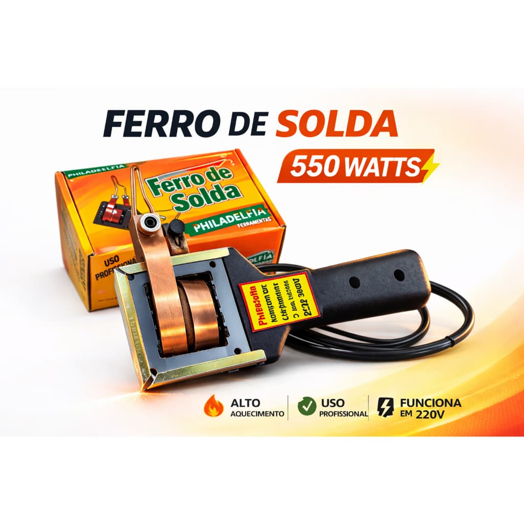 Ferro De Solda Profissional 550w Estanho 110v Ou 220v Philadelfia
